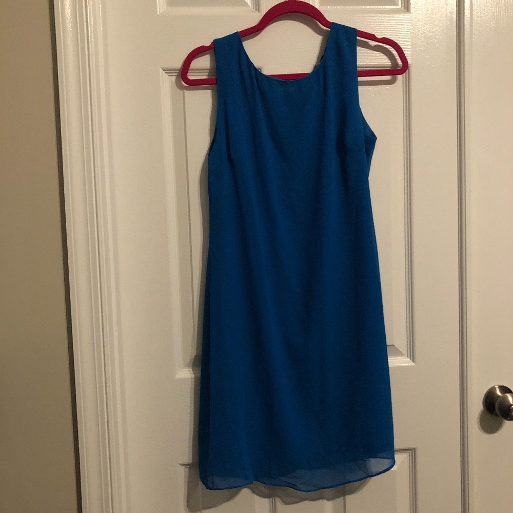 Indigo Blue Tank Top Chiffon Shift Dress